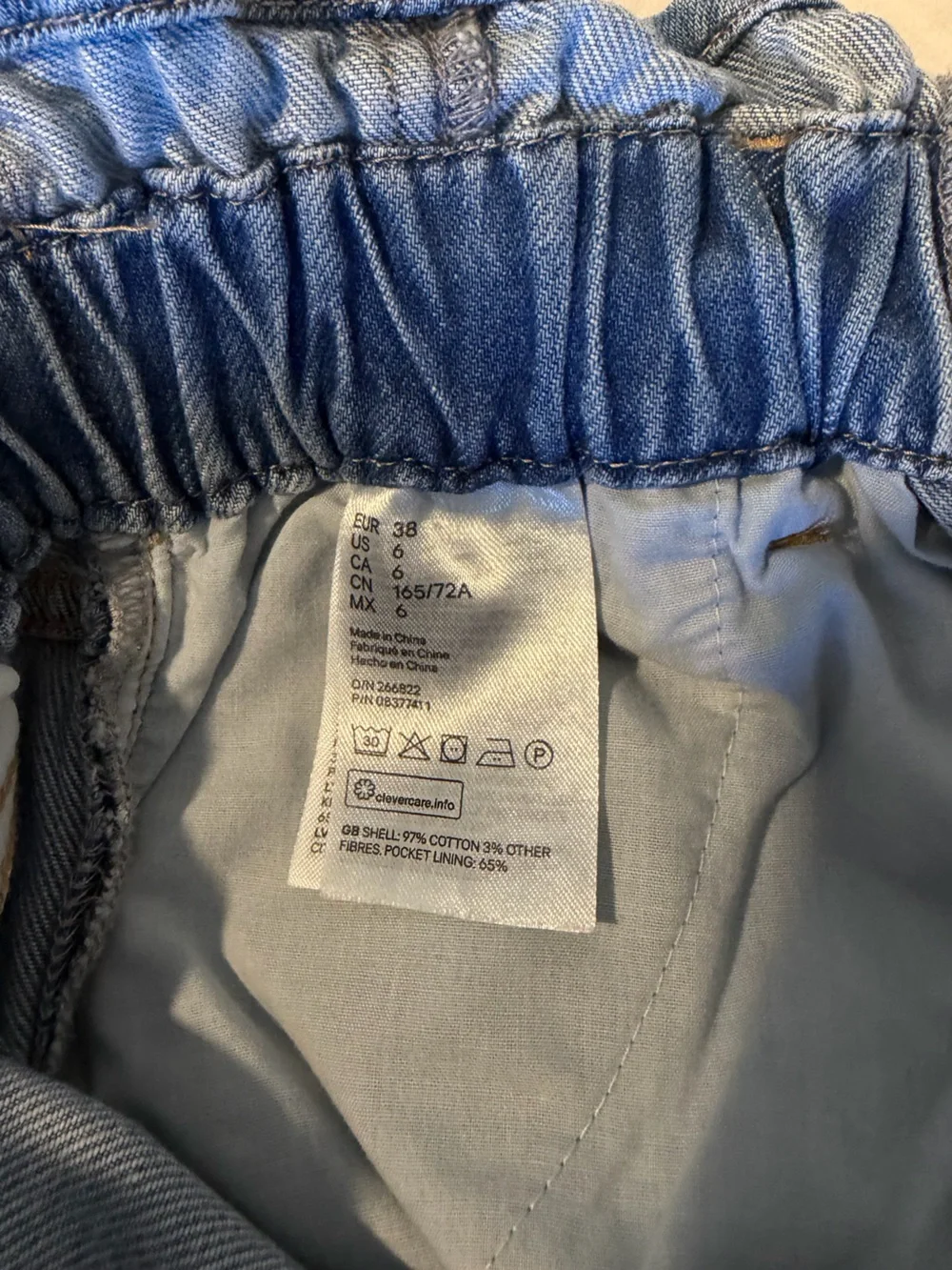 H&M Light Blue Paperbag Waist Denim Shorts with Self-Tie Belt